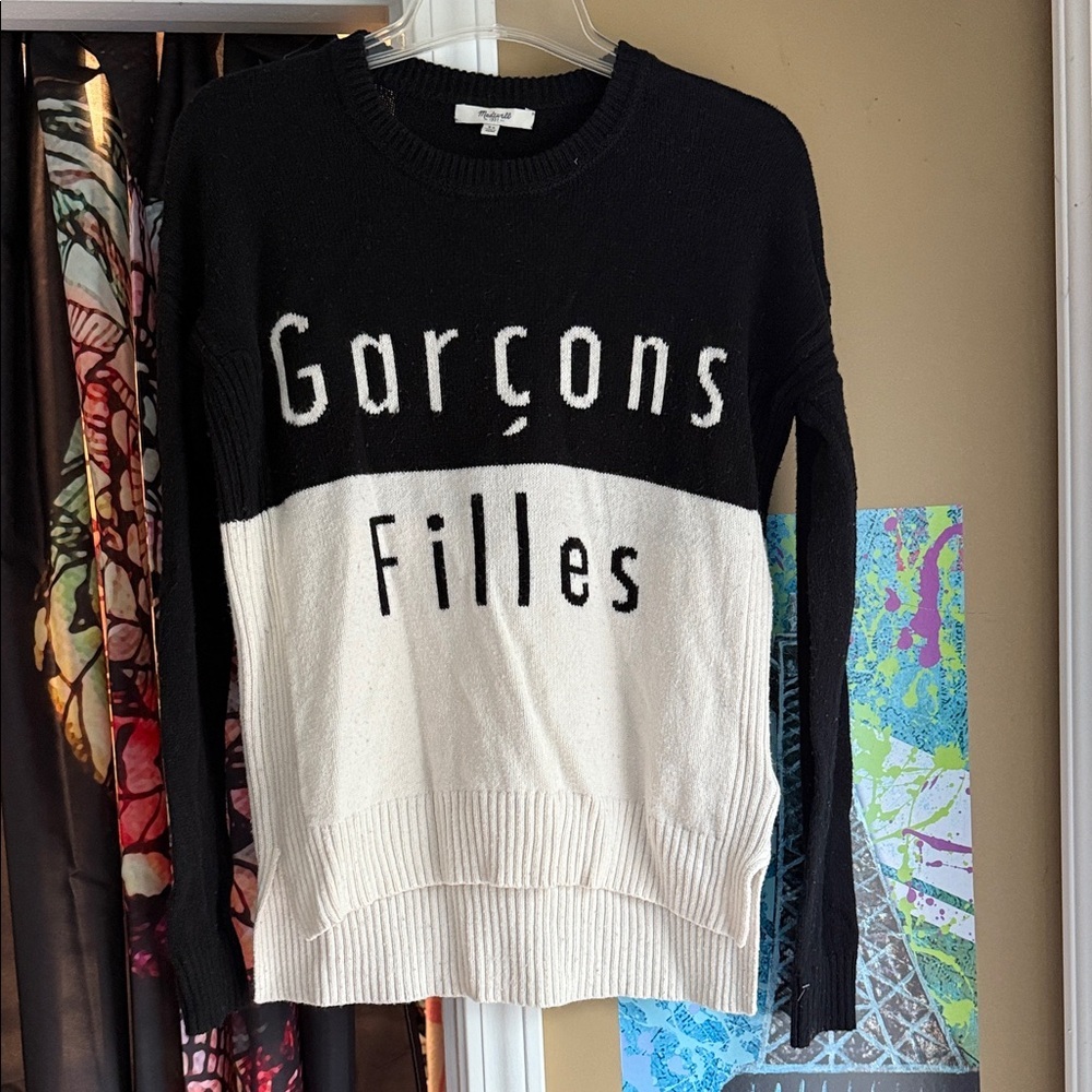 Black and White Madewell Sweater XS
